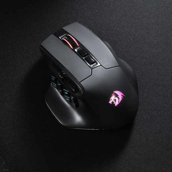 REDRAGON Aatrox Wireless 6200DP RGB MMO Gaming Mouse - Black - Image 3