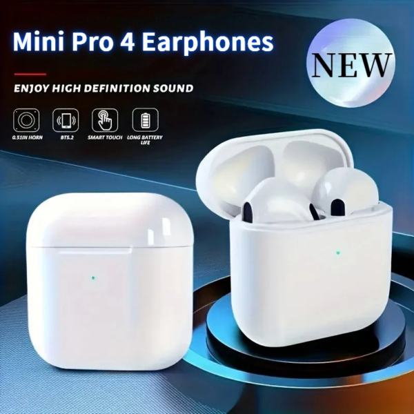 Mini Pro 4 Earphone TWS Wireless Headphones Bluetooth-Compatible 5.0 Waterproof Headset with Mic for Xiaomi Iphone Earbuds - Image 2