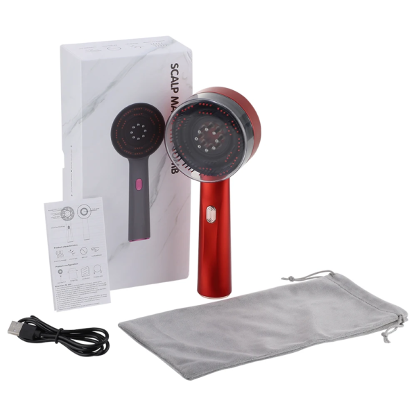 Electric Massage Comb Vibration Red Light Hair Growth Massage Scalp Brush anti Hair Loss Liquid Oil Applicator - Image 10