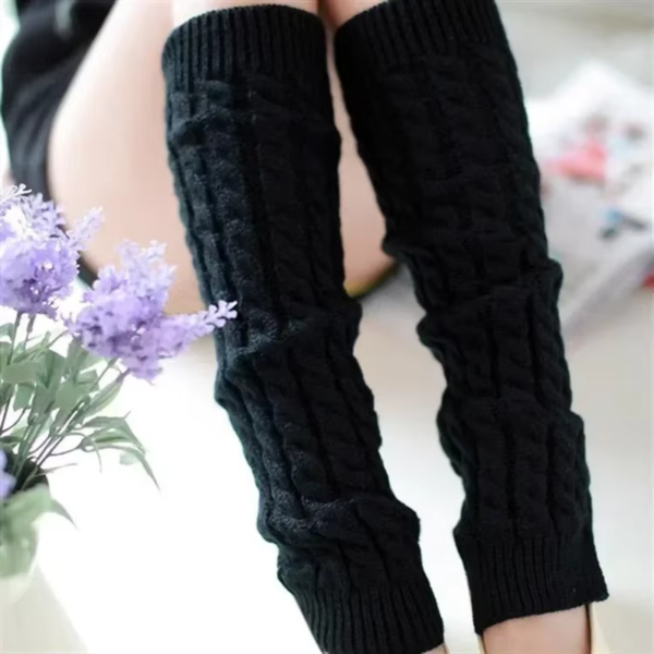 Lolita Long Socks Women Leg Warmers Knitted Warm Foot Cover White Arm Warmer Ladies Autumn Winter Crochet Socks Boot Cuffs - Image 14