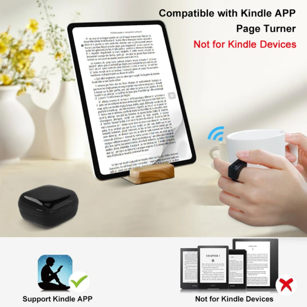 Phone Remote Control Page Turner Bluetooth Compatible Scrolling Ring for Tiktok Kindle App Phone Video Recording Controller - Image 5